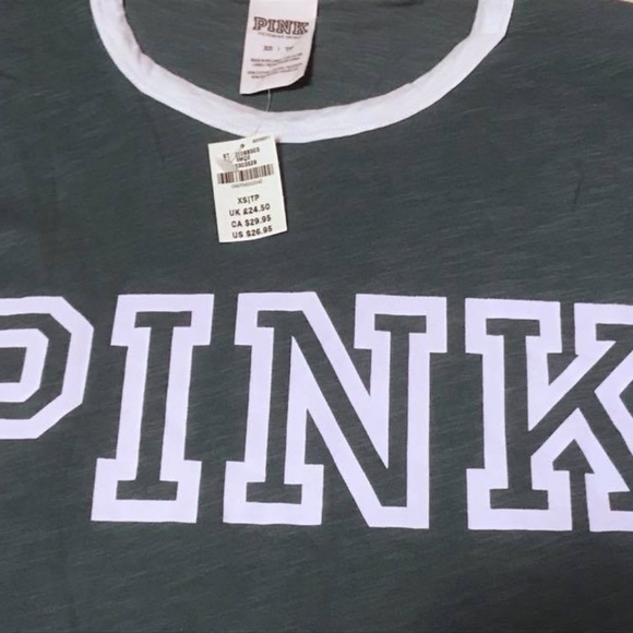 NWT Victoria's Secret PINK Ringer Crew Tee XS - Picture 4 of 6